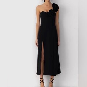 The Wolf Gang black floral midi/maxi dress